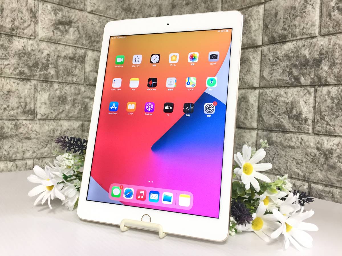 ○au iPad Air 2 Wi-Fi＋Cellularモデル 16GB A1567(MH1C2J/A) ゴールド 動作品 ※難あり
