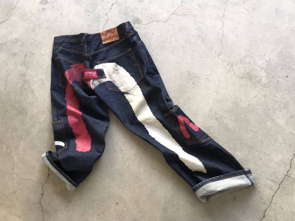 EVISU カモメプリント デニムパンツ W36 エヴィス メンズ ジーンズ 