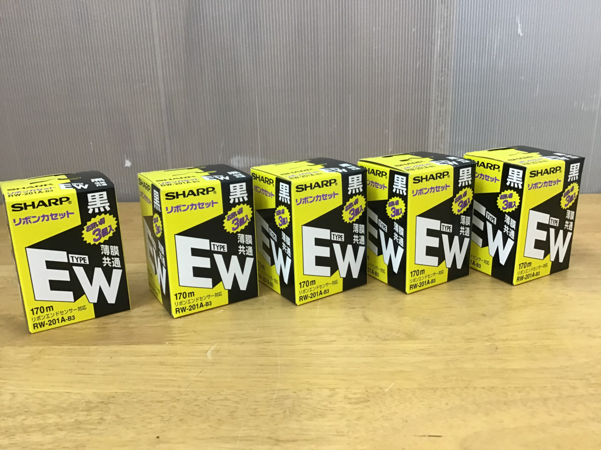 シャープ リボンカセット タイプ EWクロ1箱に3本入り RW-201A-B3