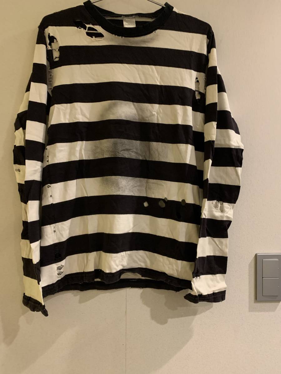  ナンバーナイン グランジ ボーダーTシャツ サイズ3 白黒 初期 ロンT 長袖 カットソー NUMBER N INE オパール加工(ボトムス)｜売買されたオークション情報、yahooの商品情報をアーカイブ公開 - オ 男性用