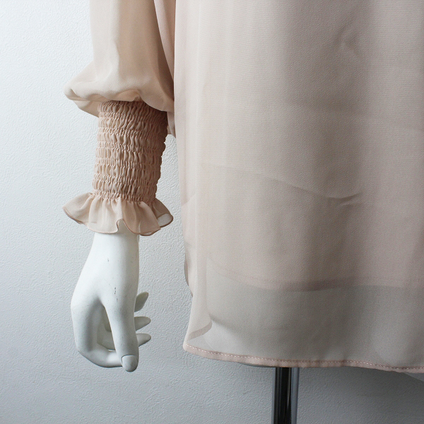 ANAYI シアージョーゼット シャーリングブラウス