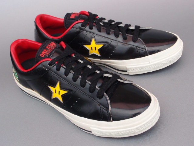 美品!! 希少カラー!! 日本企画 限定 converse ワンスター マリオ OX 黒