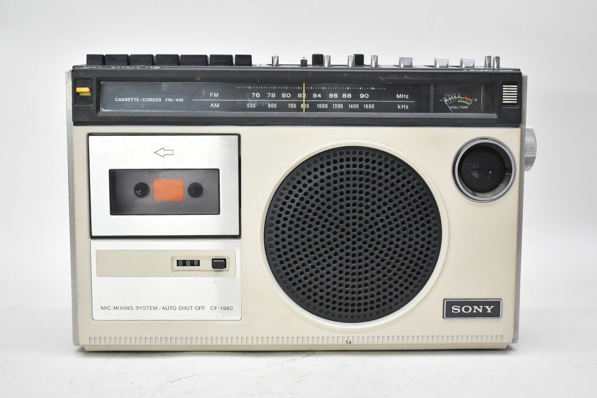 SONY CF-1980 2-BAND RADIO CASSETTE-CORDER[ソニー][ラジカセ][ラジオカセットコーダー][当時物][昭和レトロ][アンティーク]M