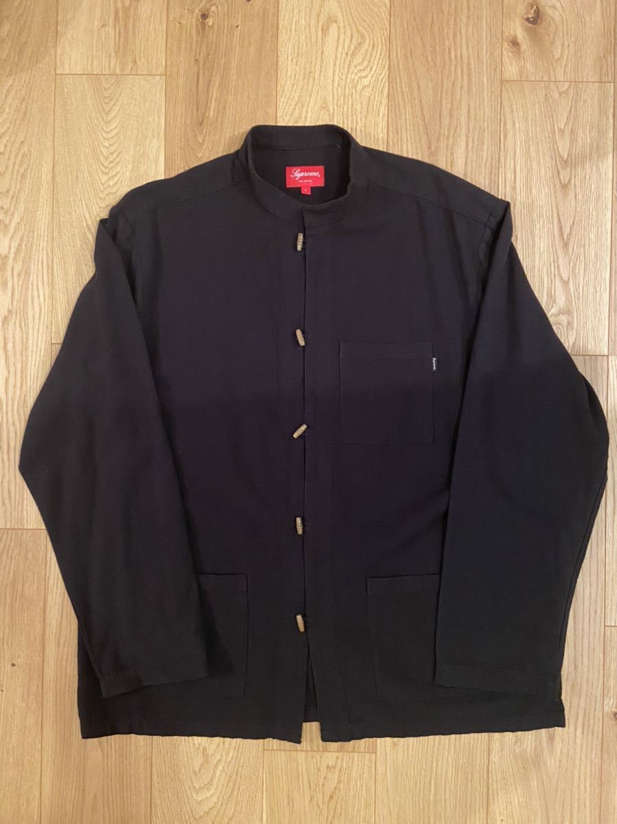 試着のみ Supreme Woven Toggle Shirt シュプリーム トグルシャツ シャツ チャイナシャツ ブラック サイズL 送料無料