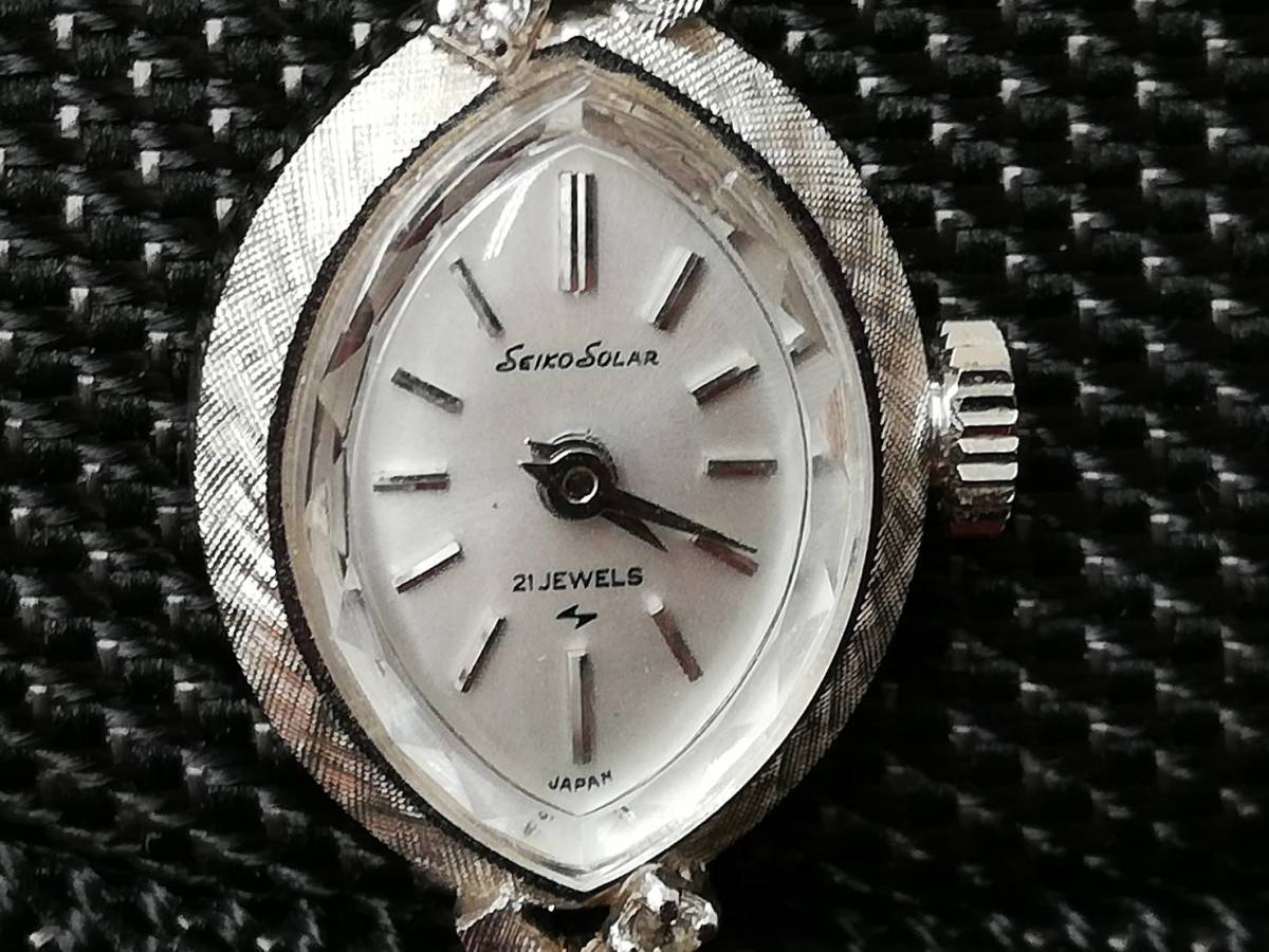 送料無料，定番 ＃4734 セイコー SEIKO SOLAR 21石 WHITE GOLD K14WG 10-7180 レア アンティーク 昭和レトロ 手巻き 稼働品(セイコー)｜売買されたオークション情報、yahooの商品情報をアーカイブ公開 - オークファン その他