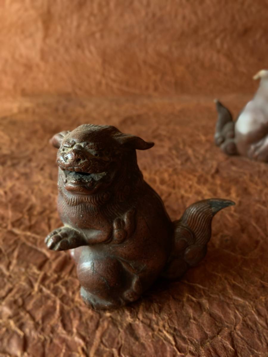 置物 獅子 古備前 狛犬 - 備前焼 狛犬」の落札相場・落札価格 「備前焼