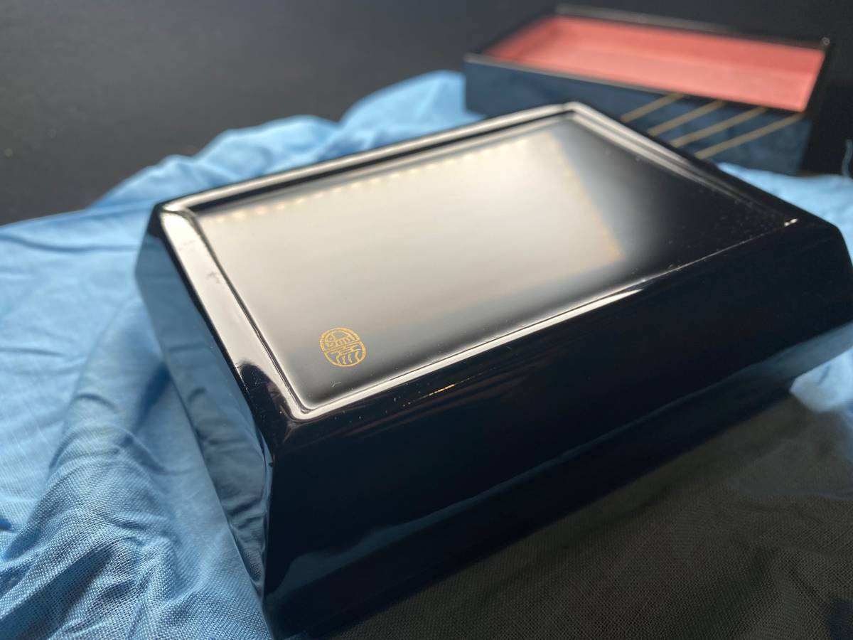 平安象彦造 撫子蒔絵 小箱 文庫 共箱 京漆器 漆芸 硯箱 漆塗 書道具 小