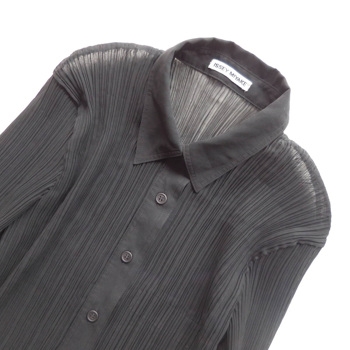 3点送料無料☆ISSEY MIYAKE イッセイミヤケ フロントボタン プリーツ 