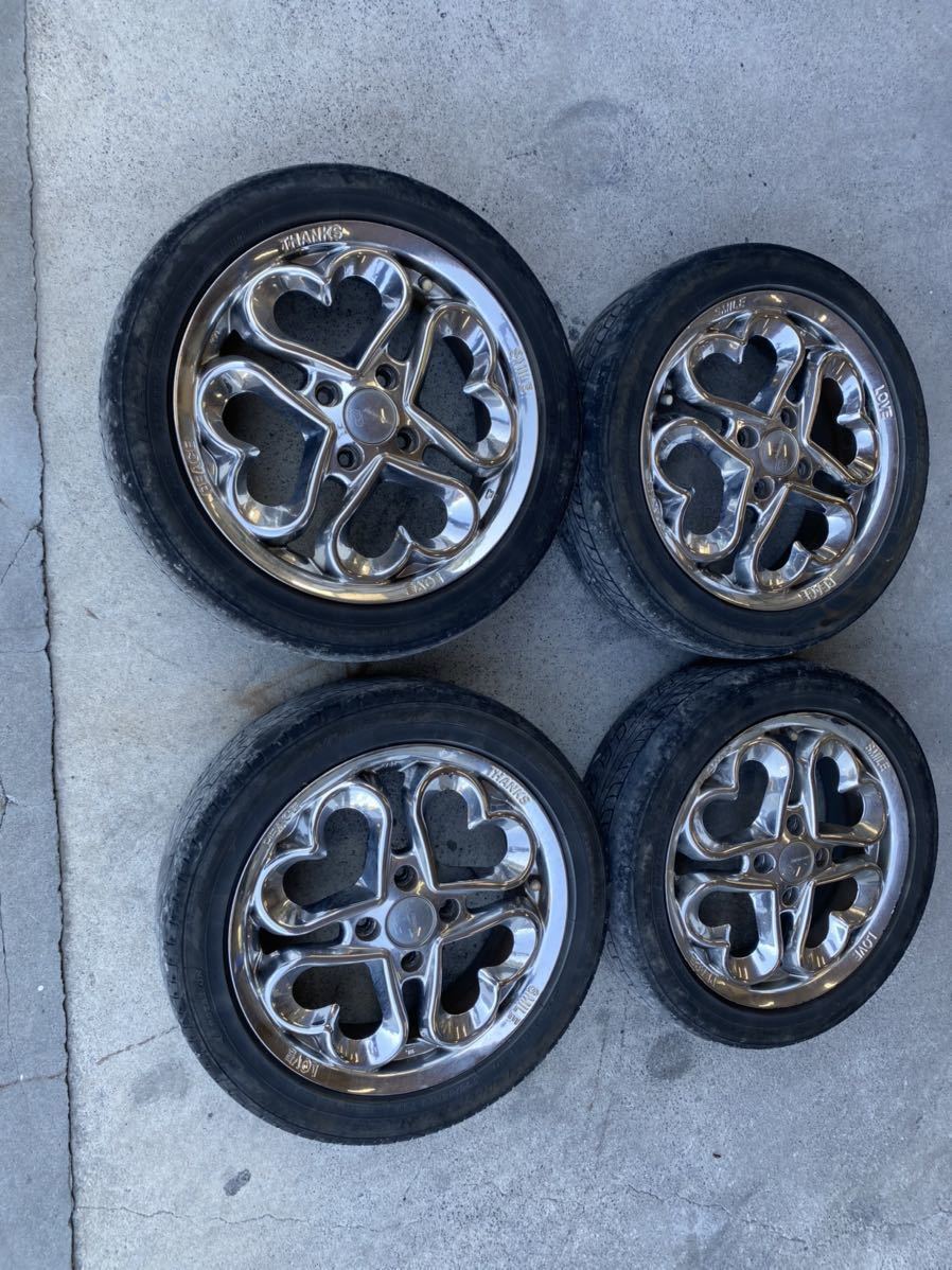 ジュエルハートホイール 15インチ ホイールセット ジュエルハート ハートホイール 15インチ 自動車、オートバイ ホイール