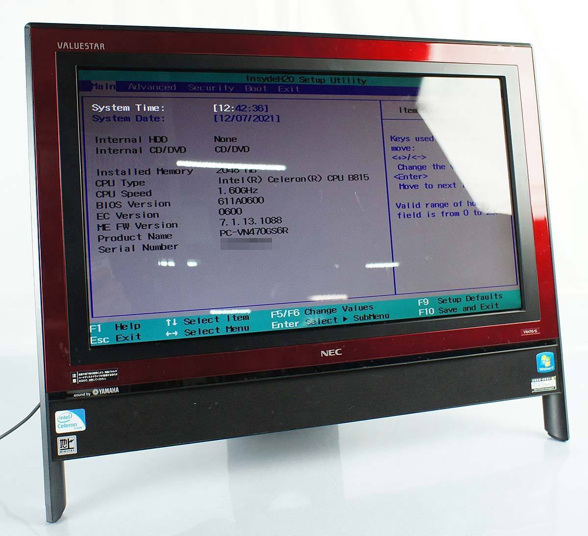 20インチ OS無し NEC VALUESTAR VN470/GS6R PC-VN470GS6R/Celeron Dual