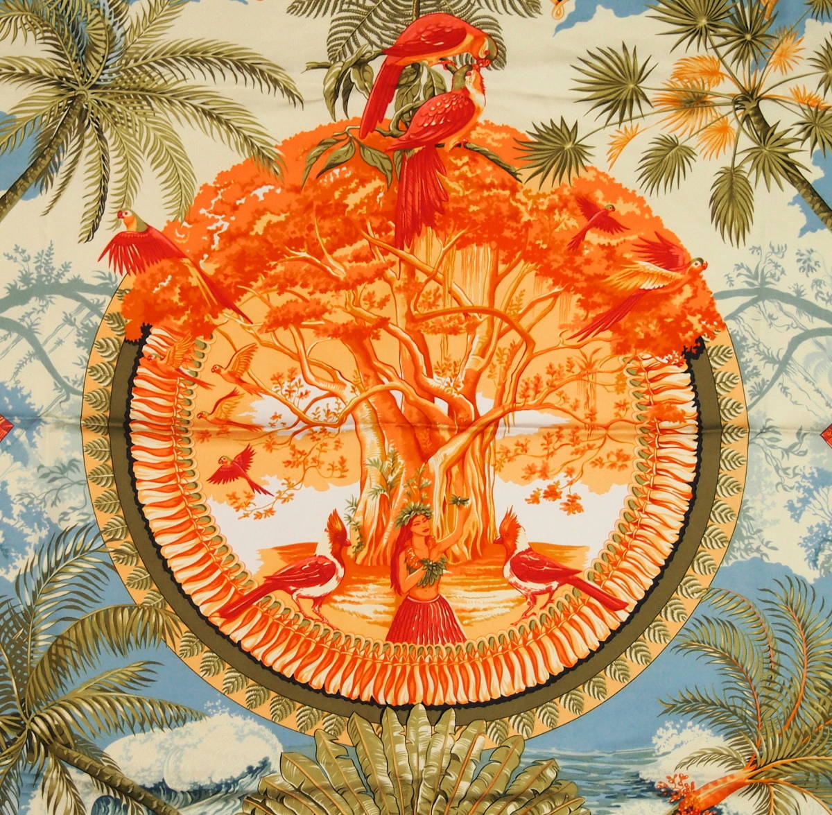 S164】美品 HERMES エルメス スカーフ カレ90 Aloha