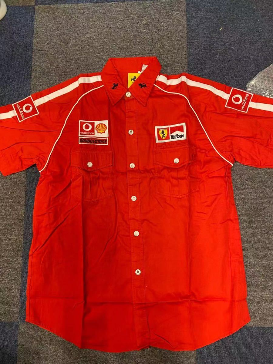 新品レアFerrari 半袖ボタンダウンシャツ XXLサイズ F1 フェラーリ 
