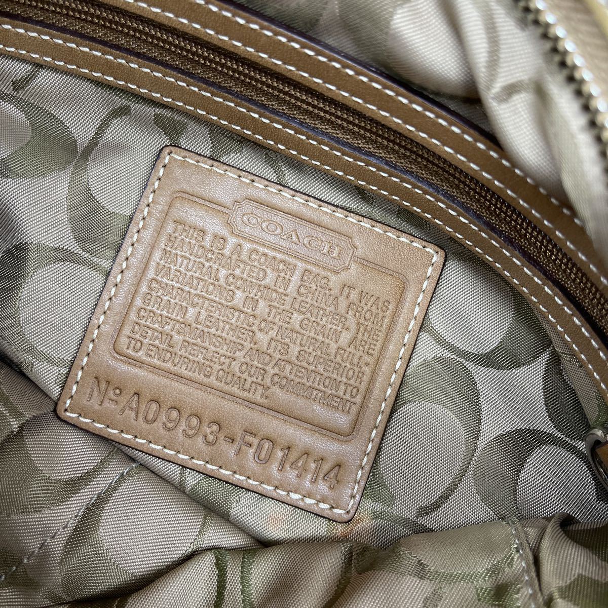 COACH コーチ F01414 本革 オールレザー ショルダーバッグ ボディ 