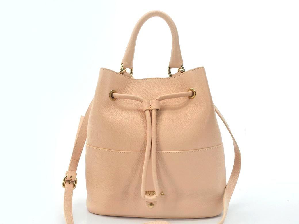 FURLA フルラ バケツ型 2WAY ハンド ショルダー バッグ ピンク