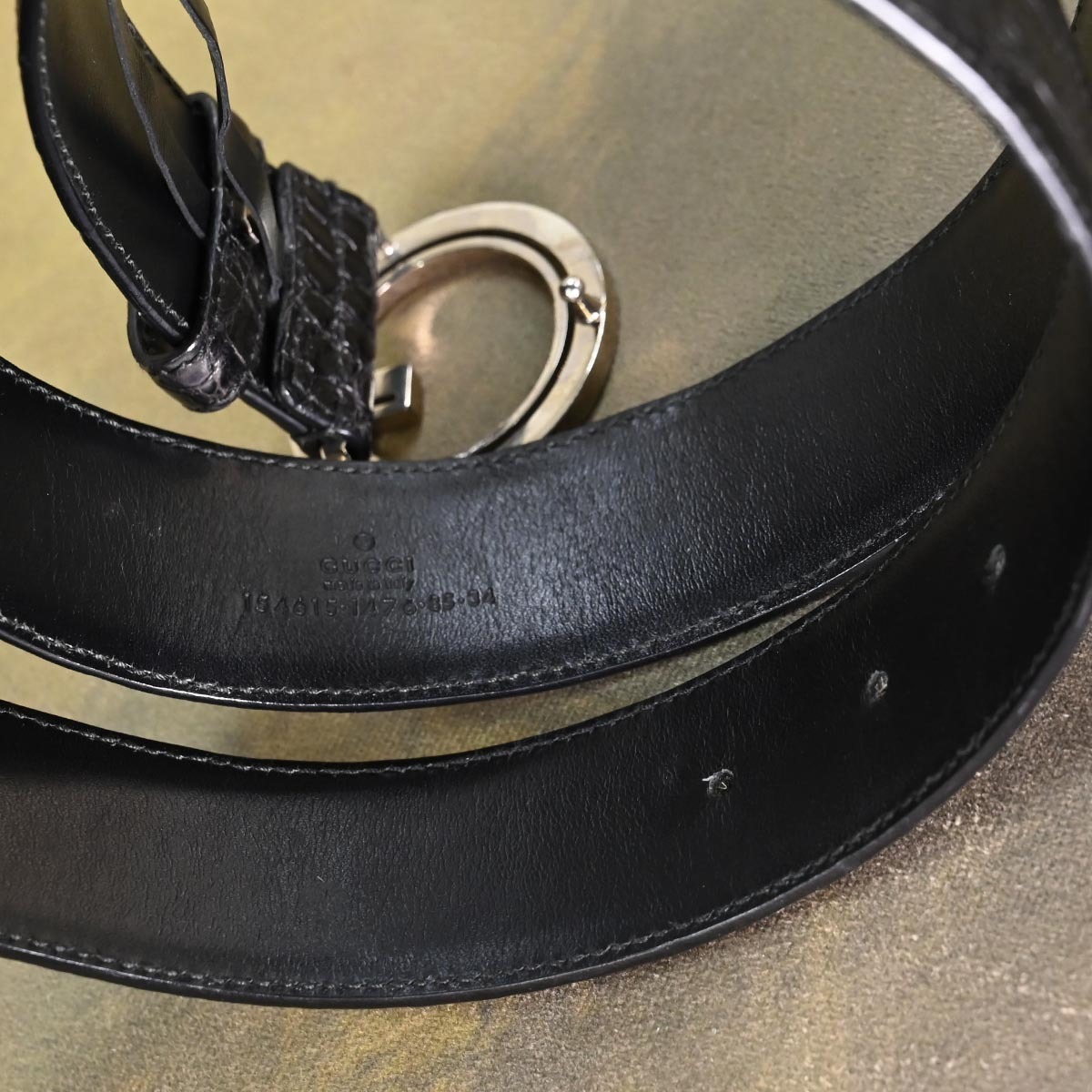 本物 極上品 グッチ 最高級マットクロコダイルレザー アイコンgバックル メンズベルト Sv金具 ブラック 総ワニ革 クロコレザー 紳士用 ベルト 売買されたオークション情報 Yahooの商品情報をアーカイブ公開 オークファン Aucfan Com