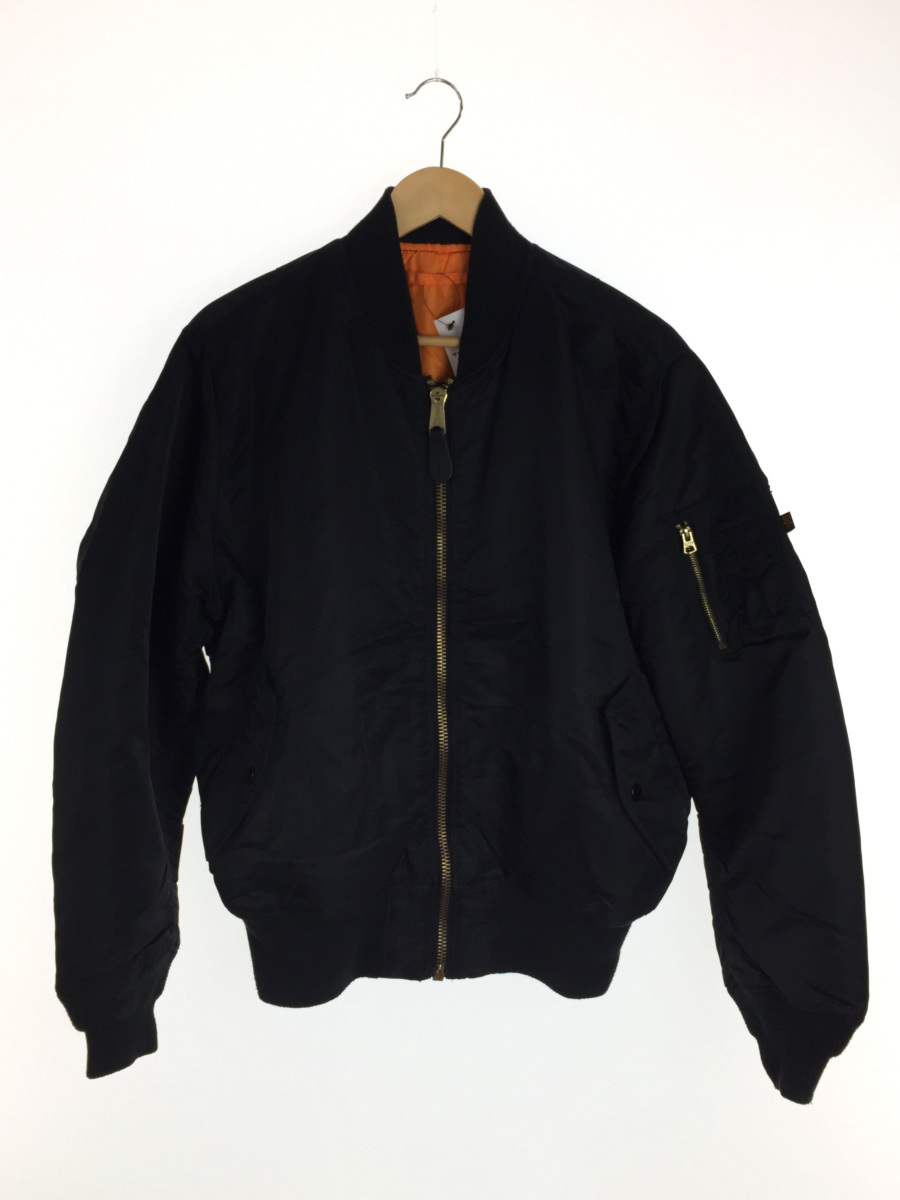 ALPHA INDUSTRIES◇フライトジャケット⁄L⁄ナイロン⁄BLK⁄MA-1 ALPHA