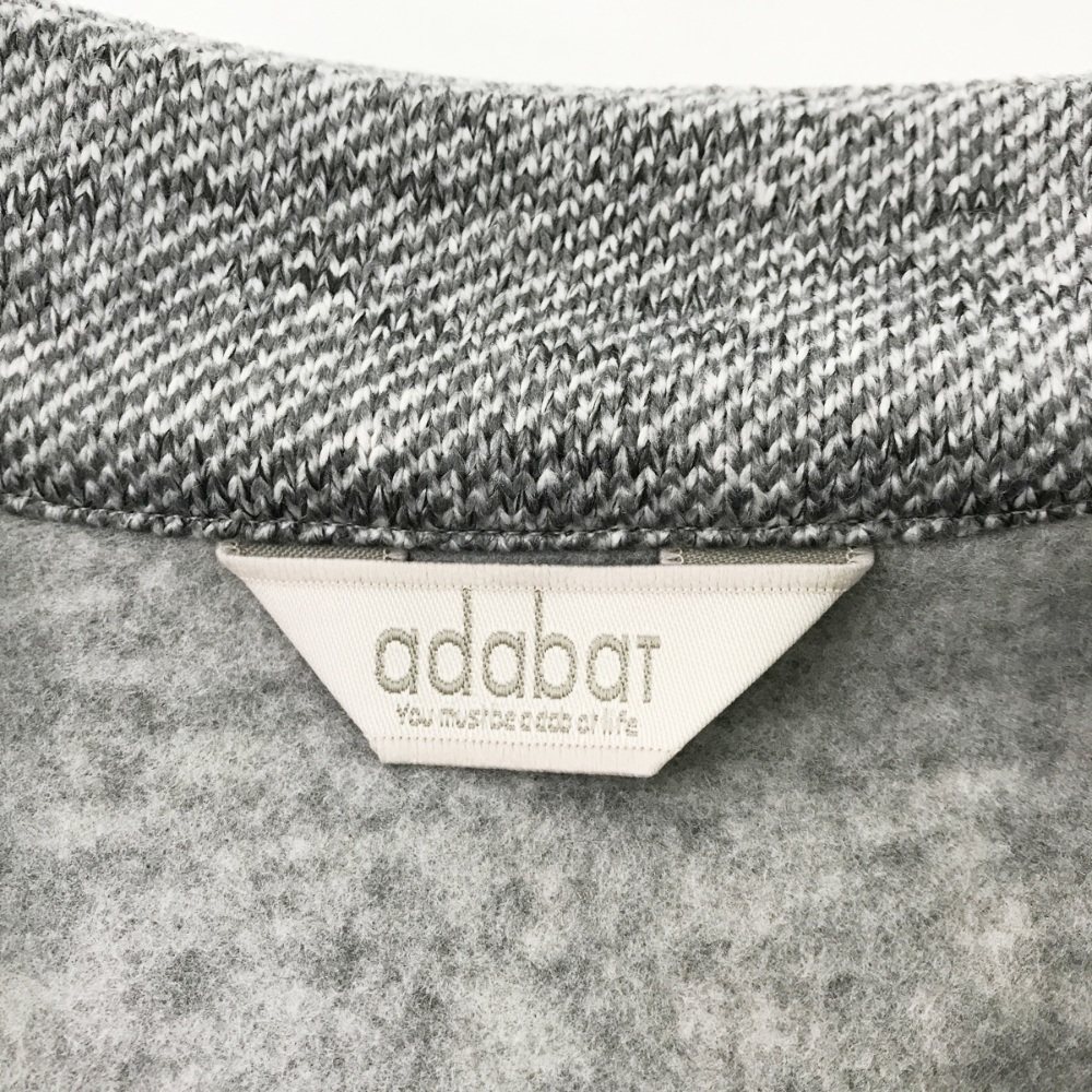 即決】ADABAT アダバット ハーフジップニット セーター 裏起毛 グレー