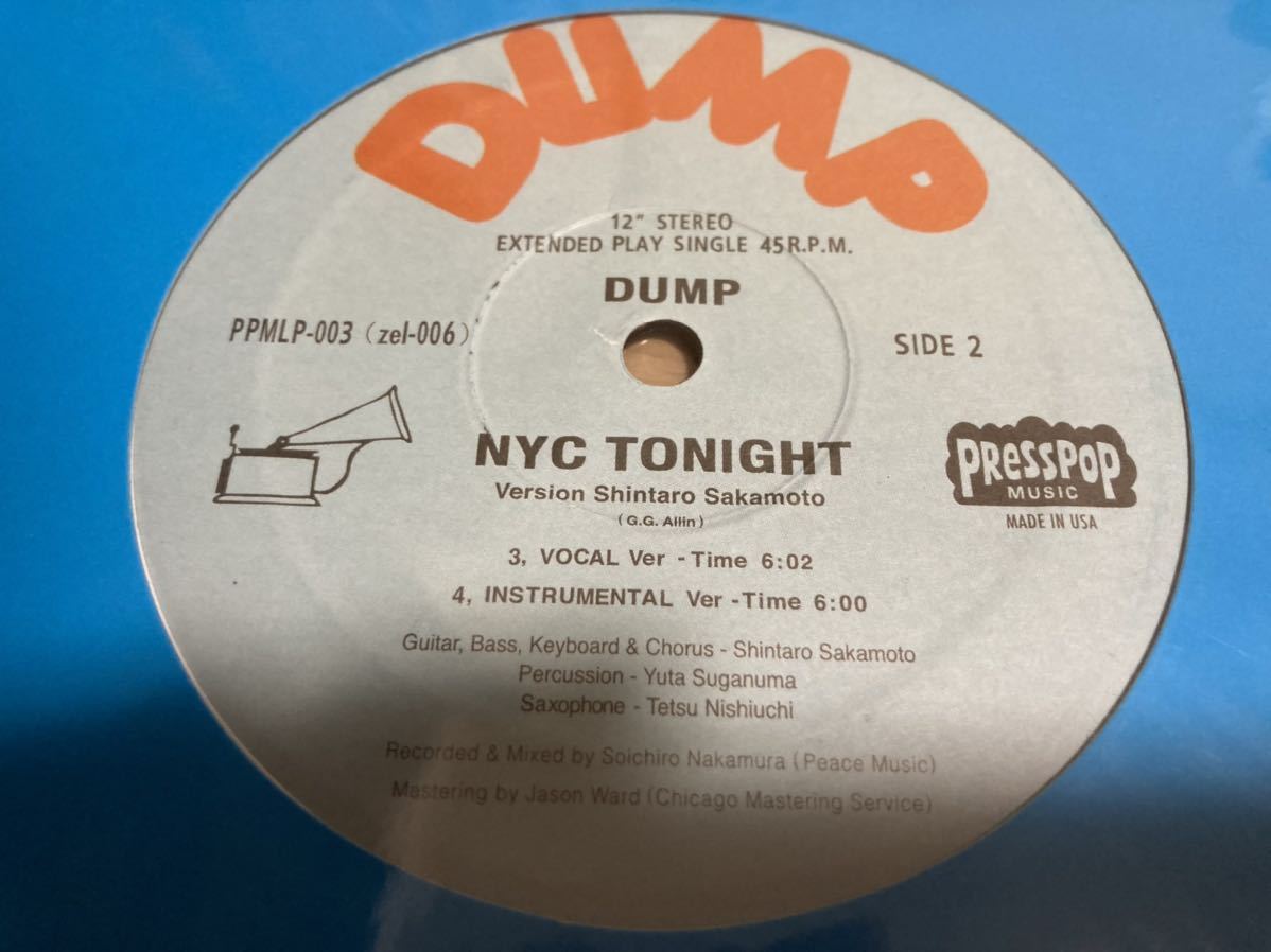LP DUMP NYC TONIGHT 坂本慎太郎 Dump - Nyc Tonight (Vinyl
