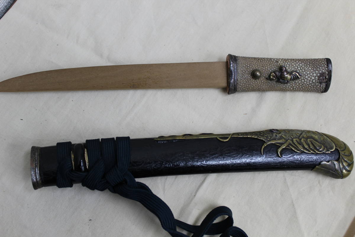 小柄 赤銅魚々子地鶏図 在銘 柳川直孝 花押 刀装具 骨董 古美術 江戸