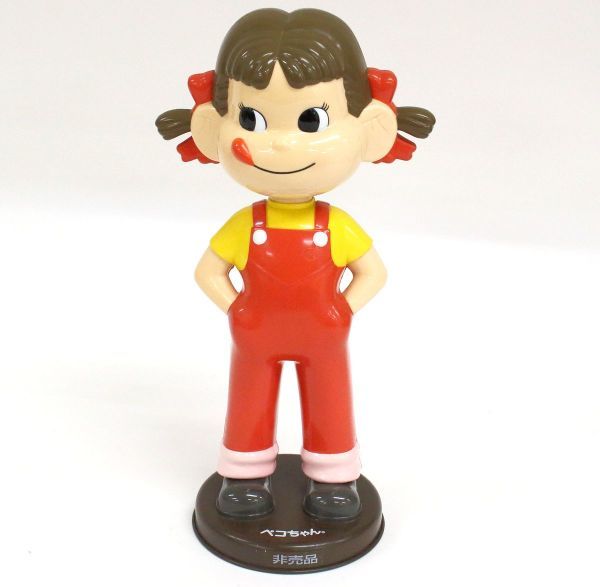 TS＊ 不二家 ペコちゃん 首振り人形 茶色台座 非売品 セブンイレブン