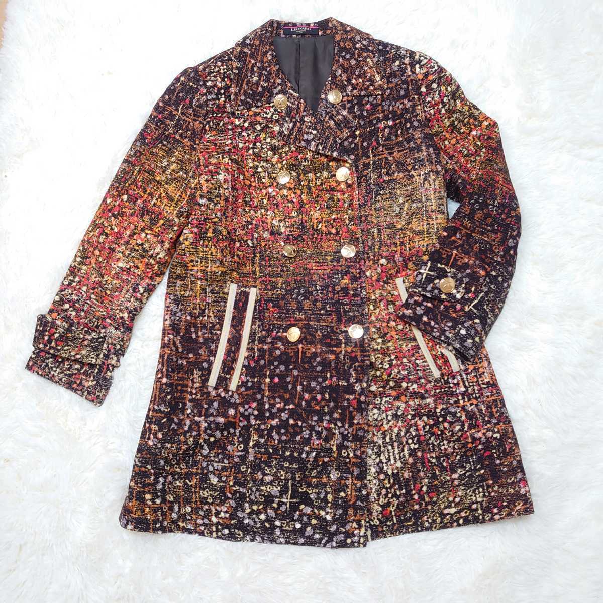 格安，低価 LEONARD FASHON PARIS レオナール ファッション パリ woman レディース ウールコート カシミア混 日本製 9AR アウター(Mサイズ)｜売買されたオークション情報、yahooの商品情報をアーカイブ公開 - オー Mサイズ
