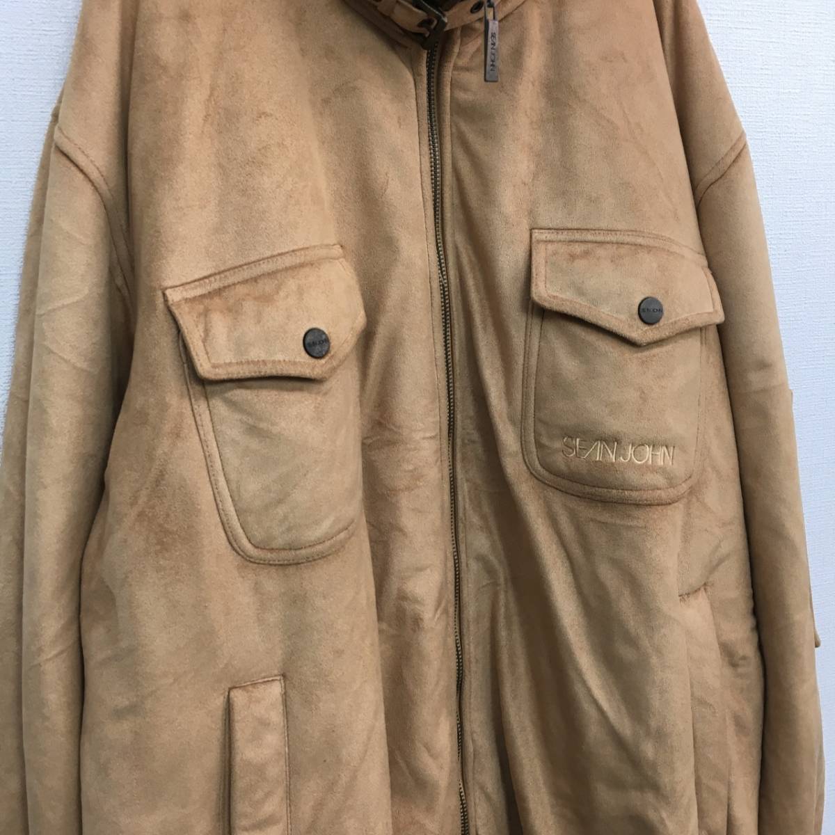 KZ3549☆Sean John フェイクムートン 裏ボアジャケット☆XL☆キャメル 
