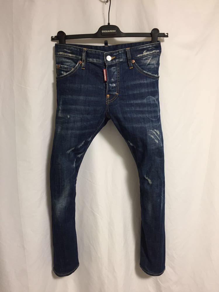 正規 DSQUARED2 2015AW SEXY TWIST JEAN stretch taper cowboy leather 
