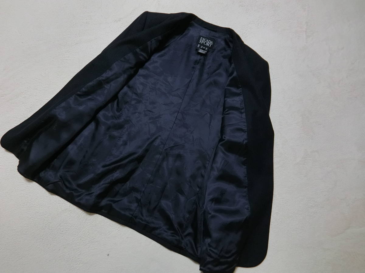 ESCADAエスカーダ カシミヤ混 ESCADA レザー襟 レザートリム Fashion 