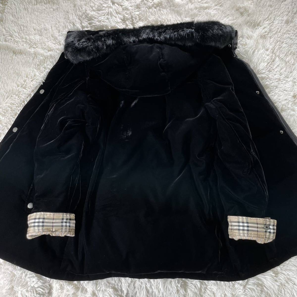 ☆極希少美品☆バーバリーブラックレーベル ラビットファー ベロア