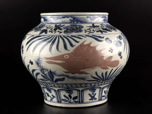 流】中国美術 染付壷 高25cm DA622 URA]中国美術⁄宋胡禄古染付小壷(検