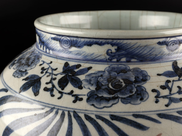 流】中国美術 染付壷 高25cm DA622 URA]中国美術⁄宋胡禄古染付小壷(検