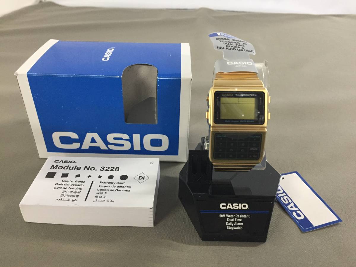 ○CASIO DATA BANK 腕時計 DBC-611G-1DF ゴールド デジタル クォーツ 
