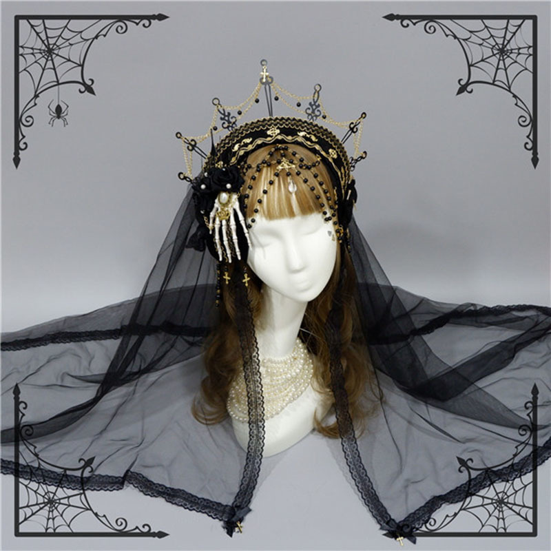 ロリータ カチューシャ へアドレス 王冠 女王様 レディース 豪華セット 