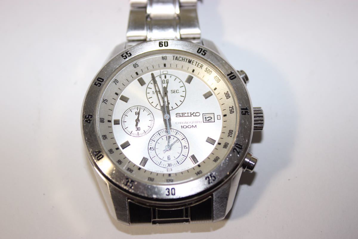 SEIKO セイコー クロノグラフ クォーツ メンズ腕時計 稼働中 クロノ 
