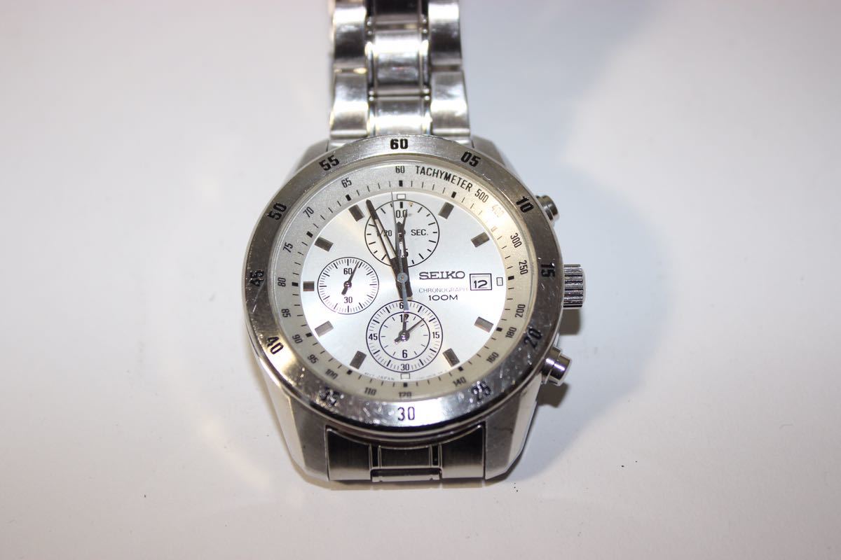 SEIKO セイコー クロノグラフ クォーツ メンズ腕時計 稼働中 クロノ 