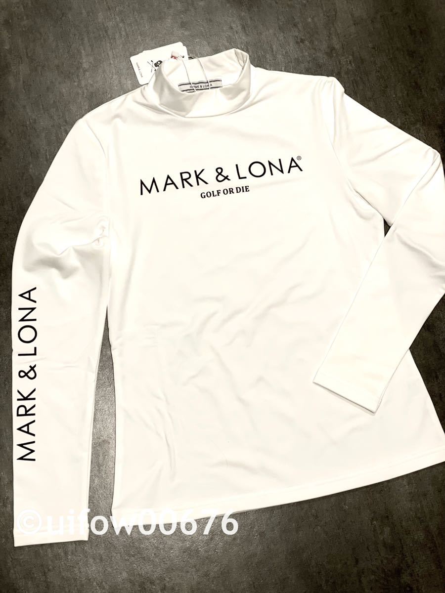 MARK&LONA レディース ゴルフシャツ ホワイト サイズ36 MARK&LONA マーク＆ロナ 厚手 暖か裏起毛 ストレッチ ゴルフシャツ
