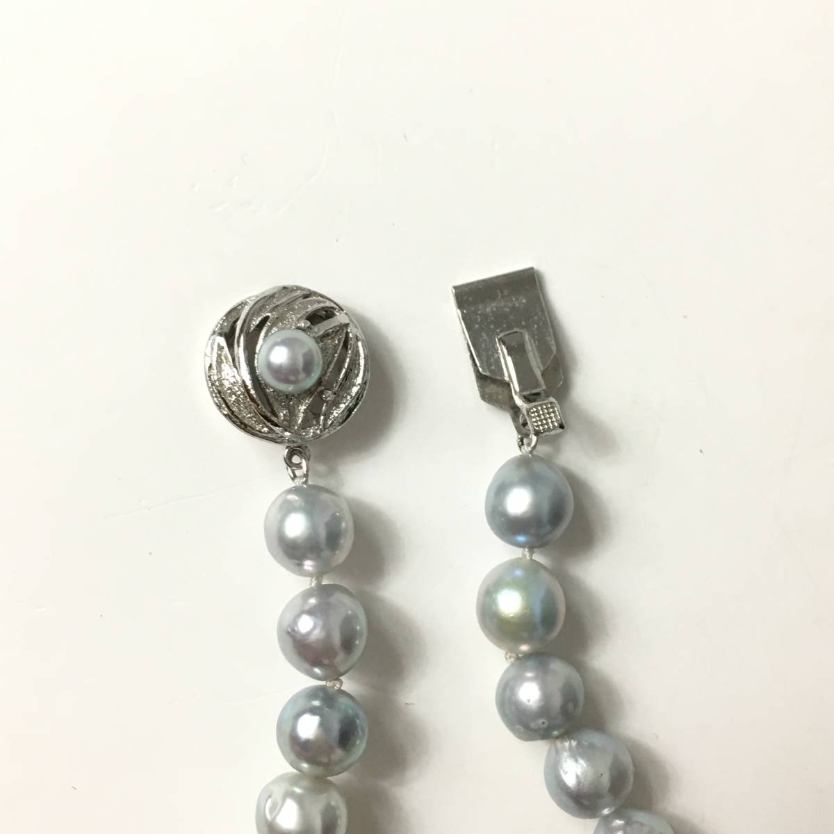 MI3/99 アコヤ真珠 ネックレス 7mm～8mm パール 真珠 ブルーグレー系 
