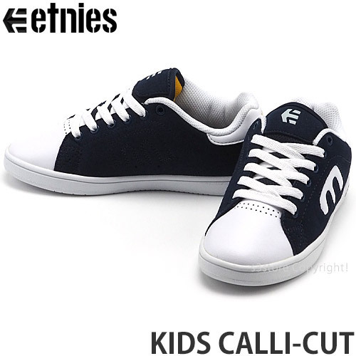 1円～ ETNIES KIDS CALLI-CUT NAVY/WHITE 220cm エトニーズ キッズ キャリカット スニーカー シューズ 靴 [同梱不可]