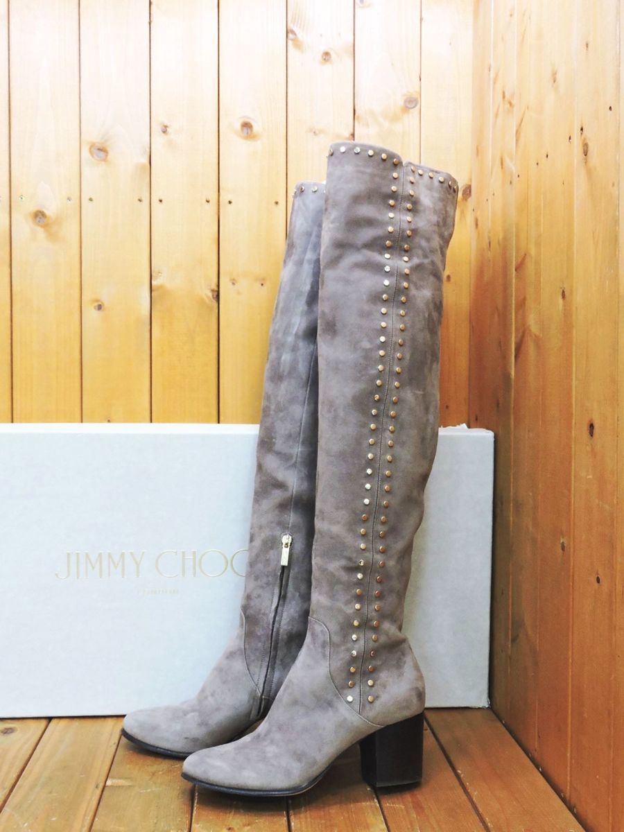 お値下げjimmy ジミーチュウ Jimmy choo ニーハイブーツ グレー お値下げjimmy ジミーチュウ Jimmy choo ニーハイブーツ グレー