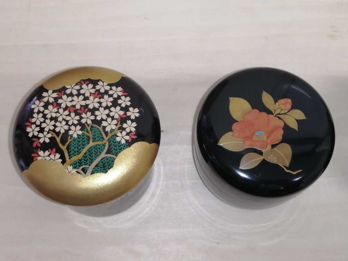 和田寿峰作 四季揃 薄茶器 棗 金輪寺 中次 茶道具 共箱　SX1037DC3 2026，低価 茶道具 寿峰作 棗 四季揃 和田寿峰 漆器