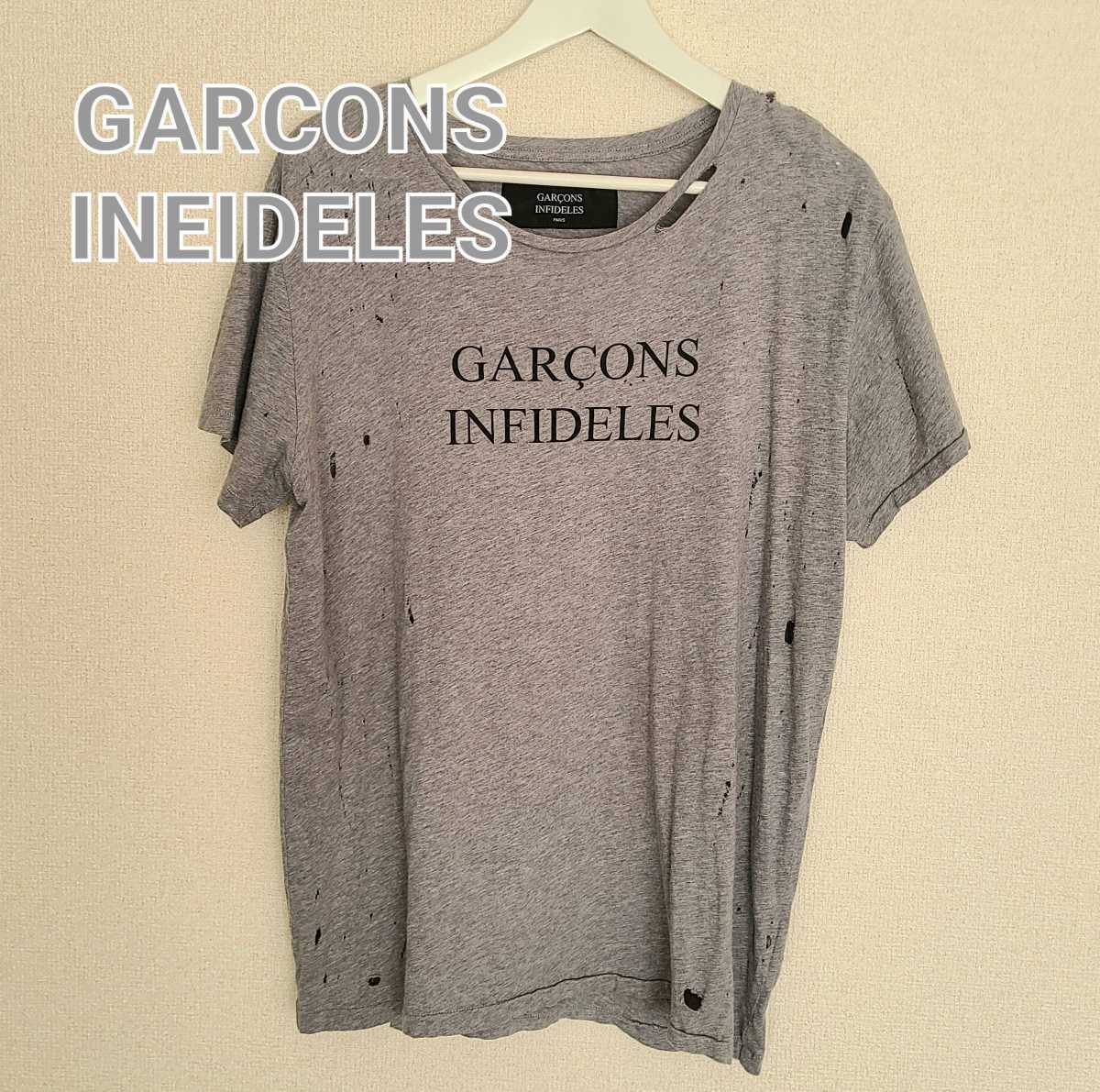 GARCONS INFIDELES PARIS ダメージ加工TシャツsizeM