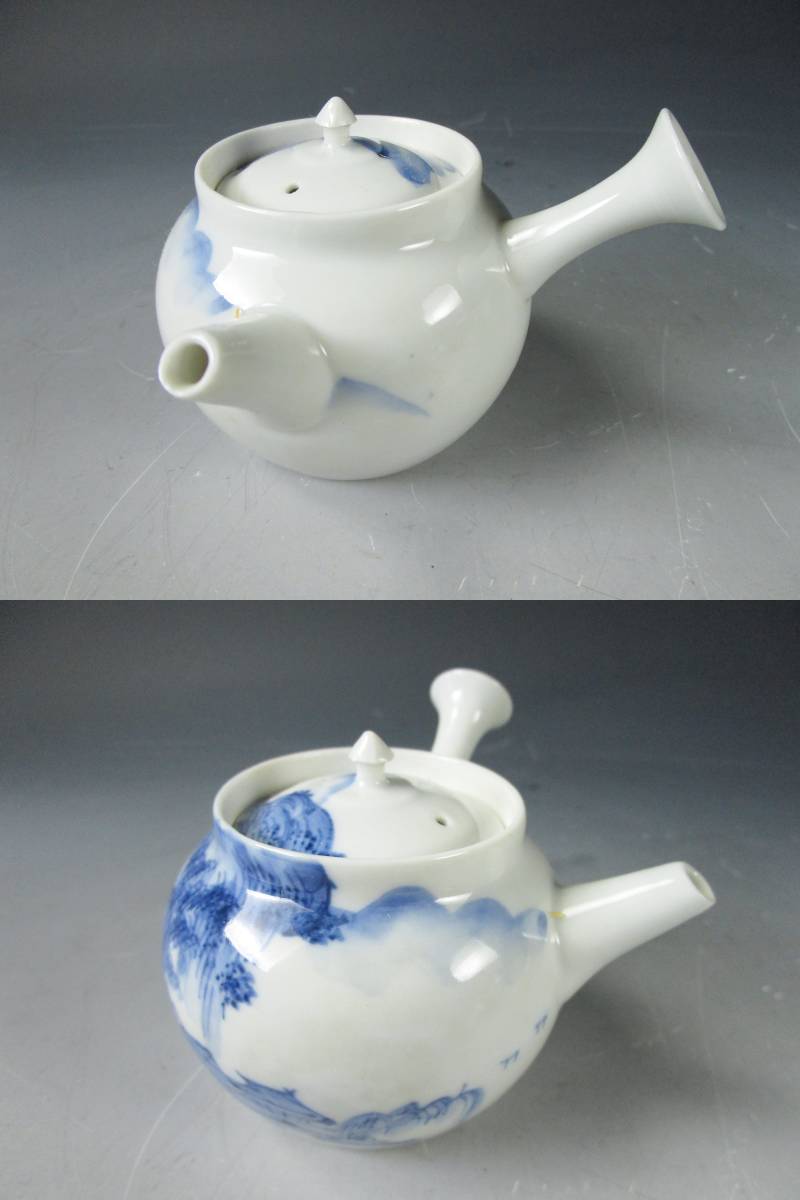 道八の煎茶器茶碗五客と湯冷し一個 道八の煎茶器茶碗五客と湯冷し一個