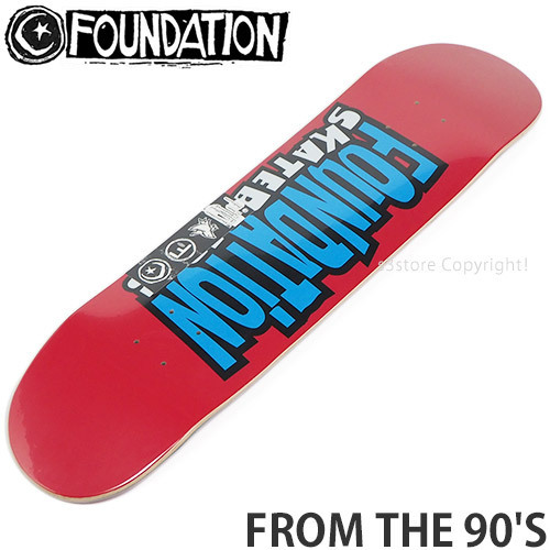 1円～ FOUNDATION FROM THE 90'S DECK RED 8.0 ファンデーション フロム ザ ナインティーズ デッキ スケボー 板 [同梱不可]