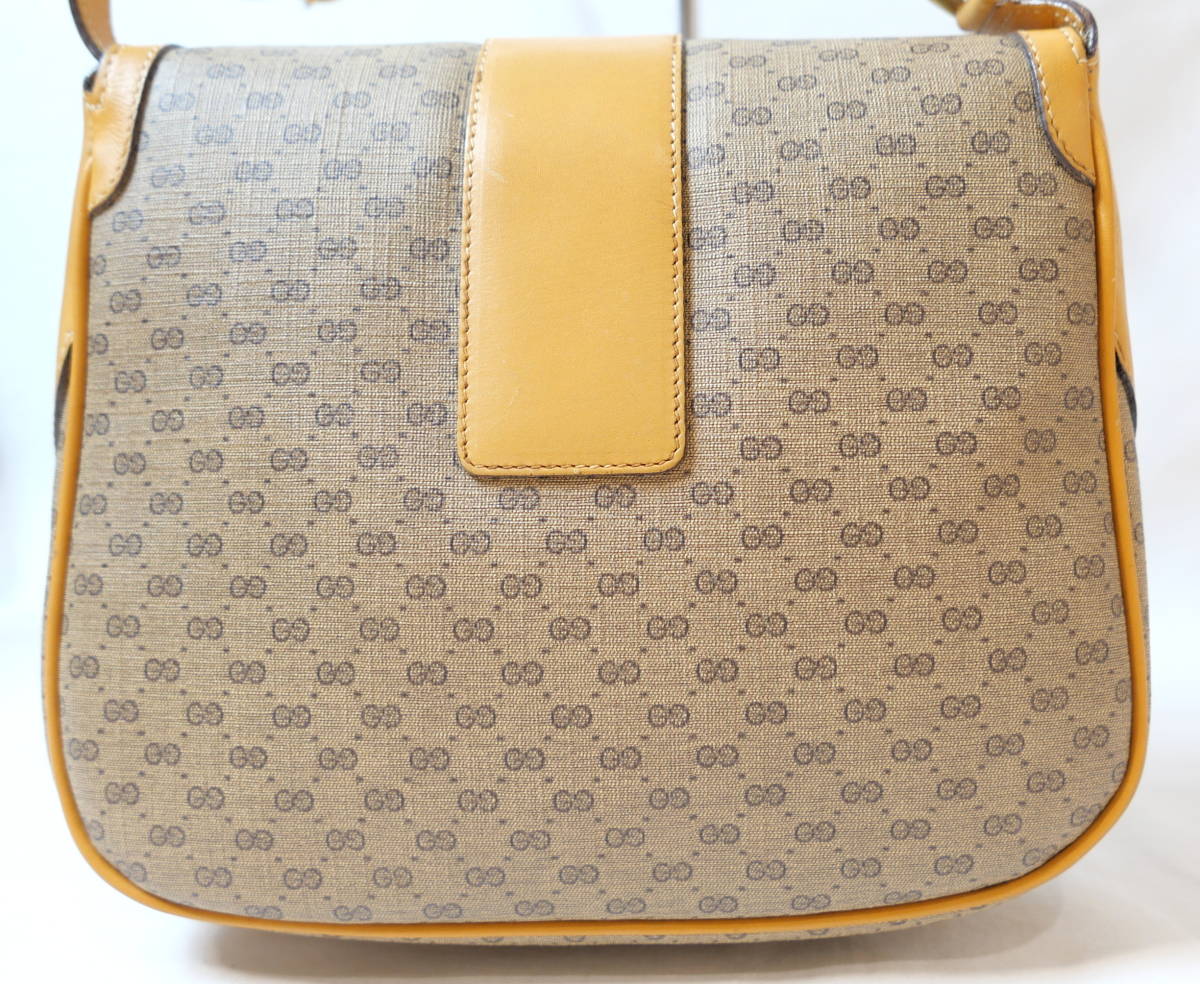 GUCCI グッチ オールドグッチ ヴィンテージ マイクロGG PVC×レザー 