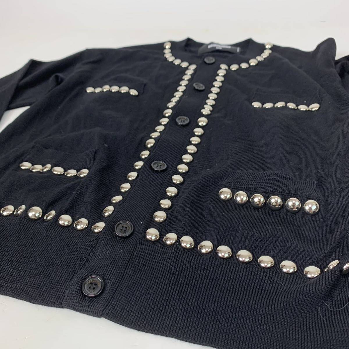 DSQUARED2 ディースクエアード ウール100% カーディガン スタッズ 