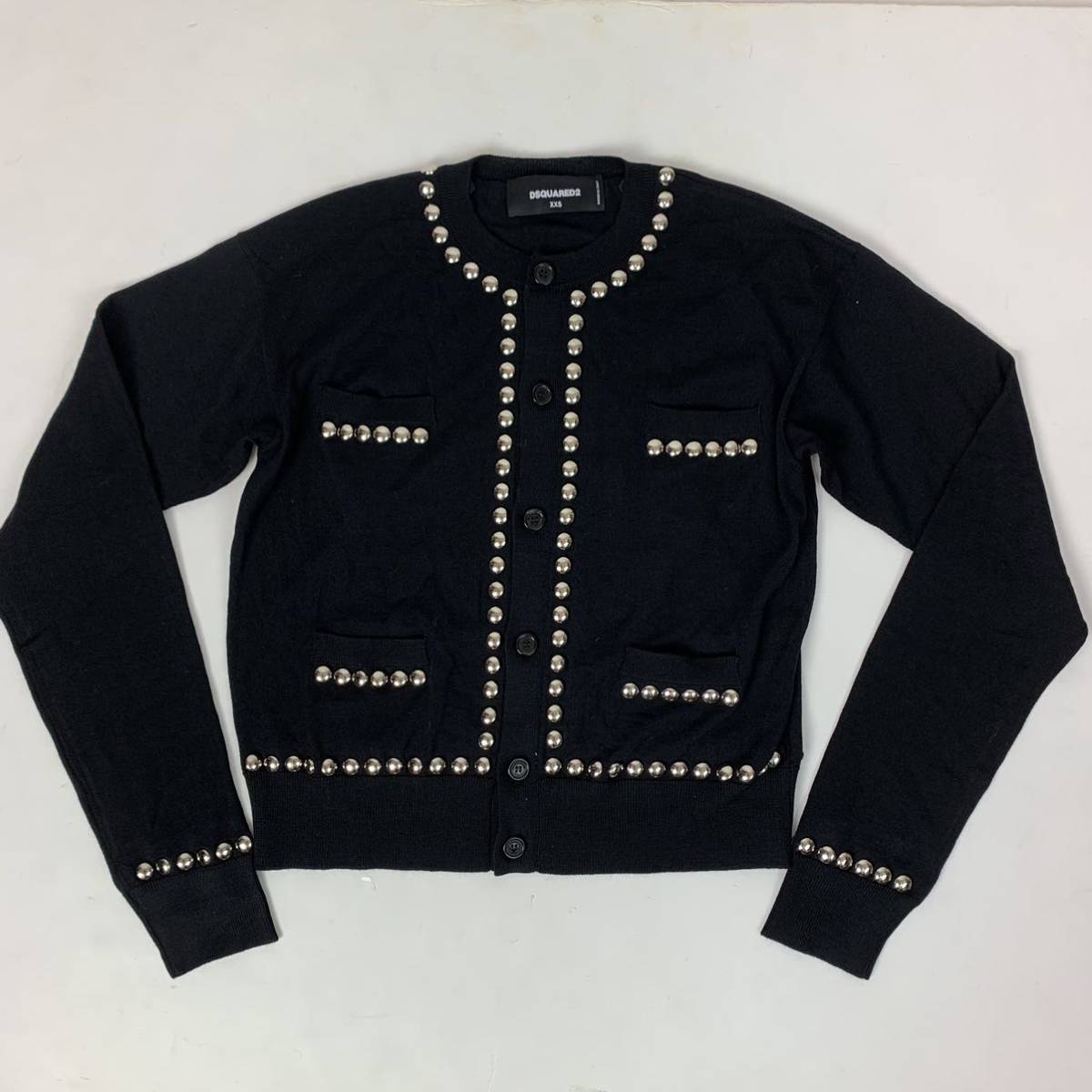 DSQUARED2 ディースクエアード ウール100% カーディガン スタッズ 