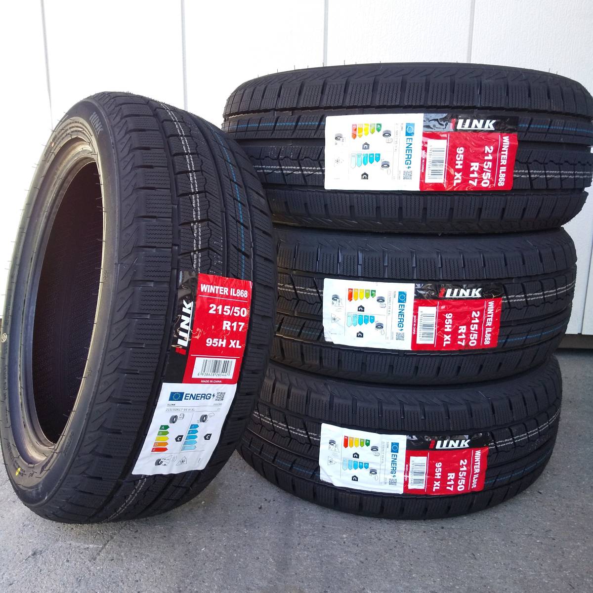 送料無料4本セット スタッドレスタイヤ ILINK アイリンク IL868 215/50R17 21年製 プリウスα レヴォーグ インサイト (1)