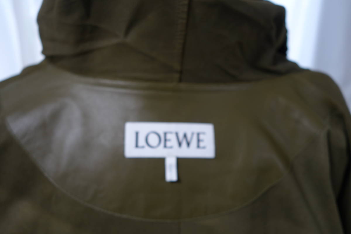 試着のみ未使用 ロエベ フード付きレザーコート モッズコート LOEWE 50 