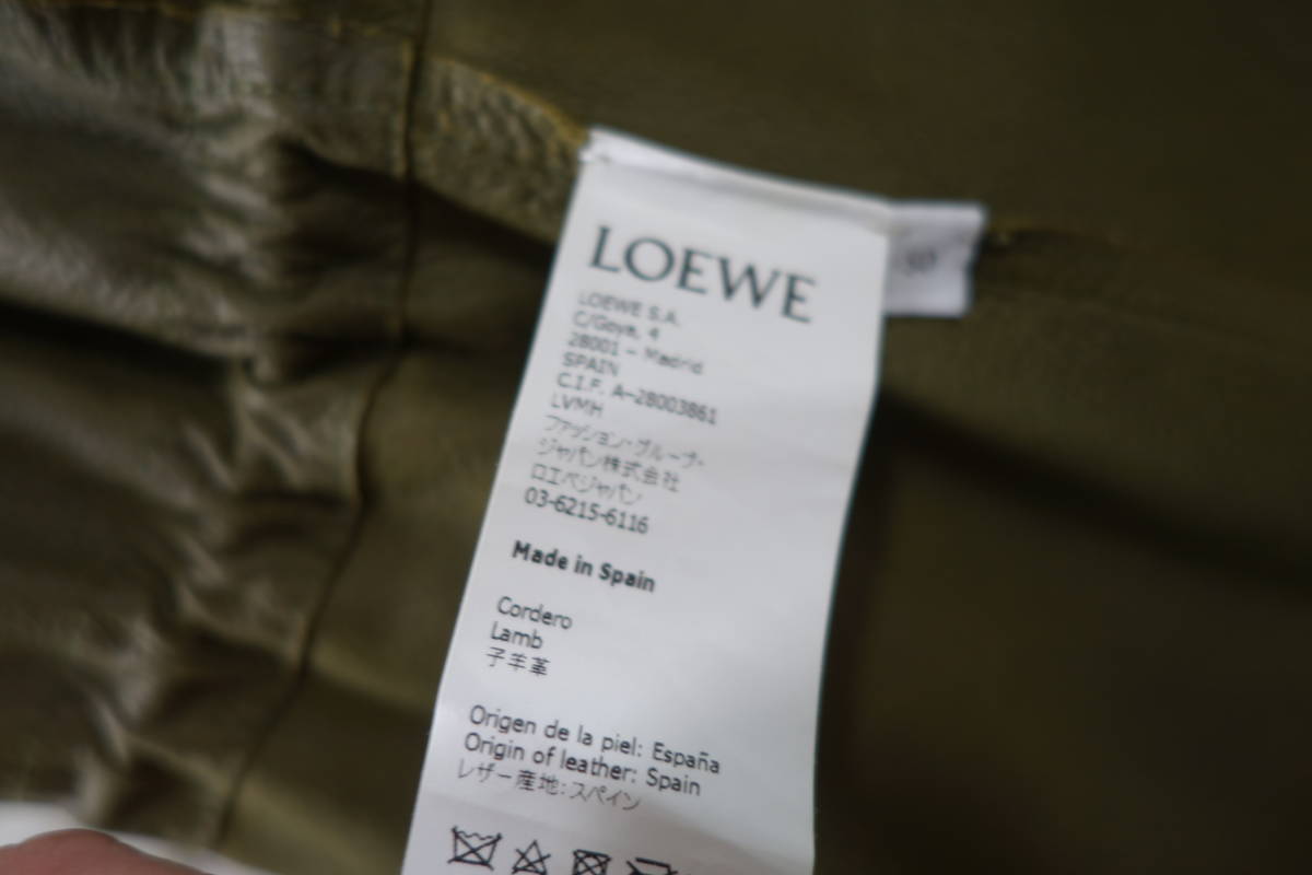 試着のみ未使用 ロエベ フード付きレザーコート モッズコート LOEWE 50 