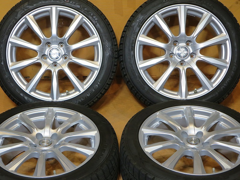 美品 4本セット【国産 グッドイヤー アイスナビ6 235/45R18 94Q】レクサス空気圧センサー付 18インチ 8J+45 レクサスGS カムリ クラウン
